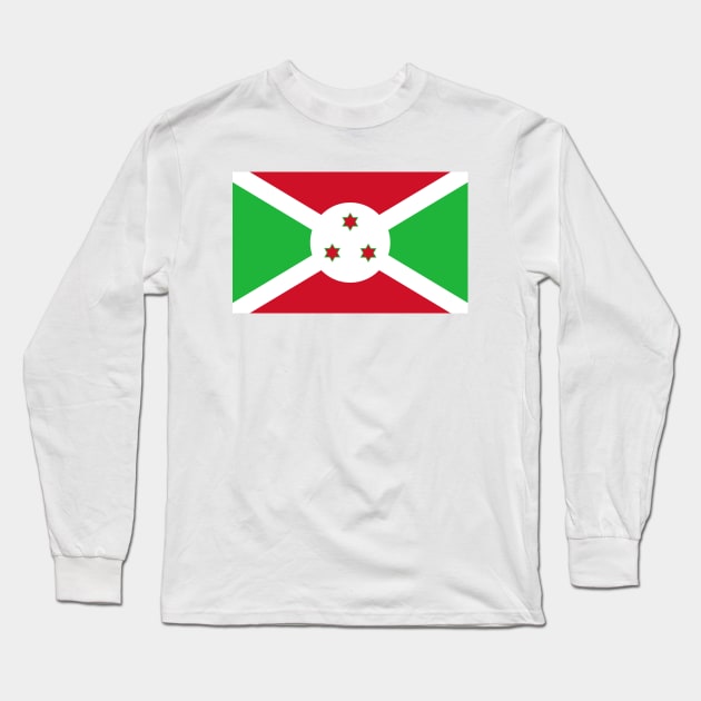 Flag of Burundi Long Sleeve T-Shirt by COUNTRY FLAGS